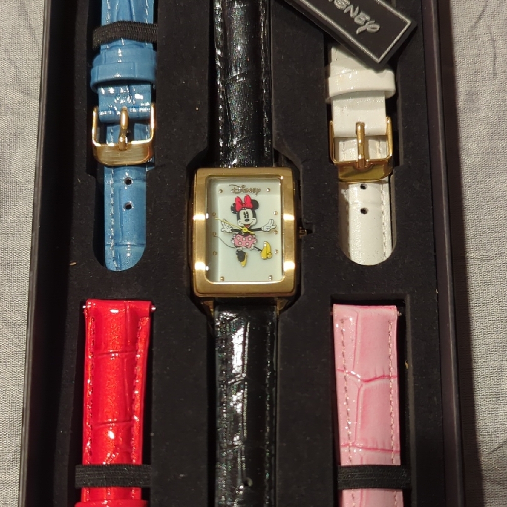 Disney Watch with Minnie Mouse and Colorful Straps